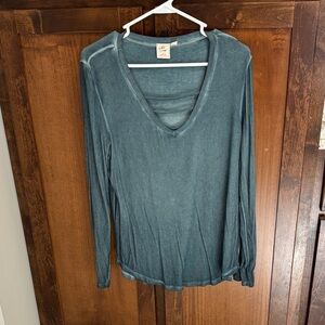 Buckle Teal Long Sleeve Top